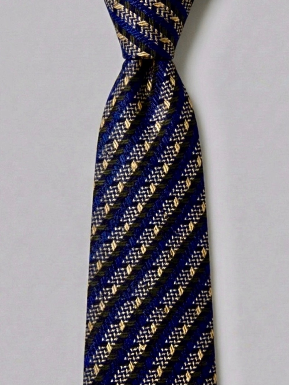 Missoni Cravatte Silk Jacquard Tie 57 x 3.5 Blue Green Gold Made in Italy